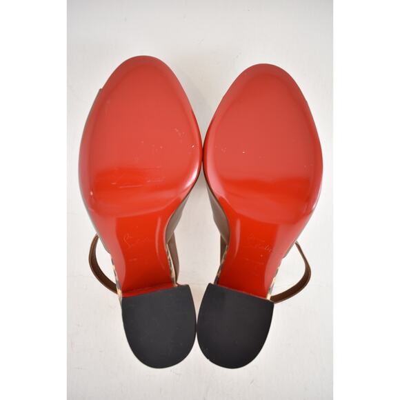 Christian Louboutin Pigasling 85 Brown Leopard Slingback Block Heel Pump 36.5 - Picture 11 of 11